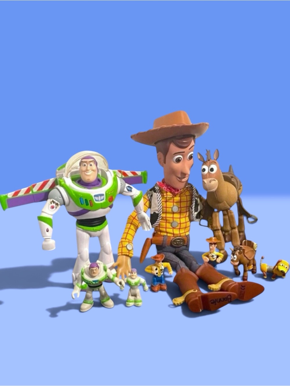 Toy Story Action Figures Lot – Woody, Buzz Lightyear, Bullseye & Slinky 9 Pieces